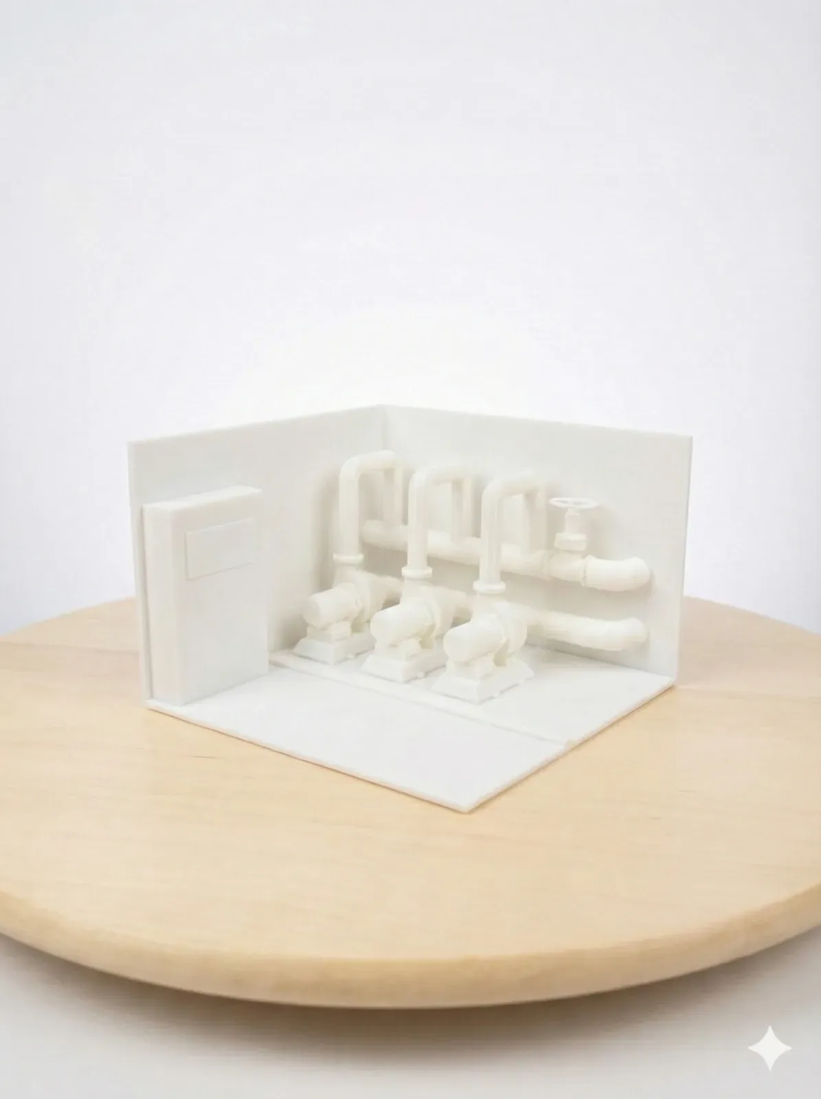 Maqueta técnica de tuberías impresa en 3D